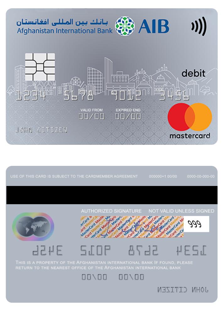 Afghanistan international bank mastercard debit
